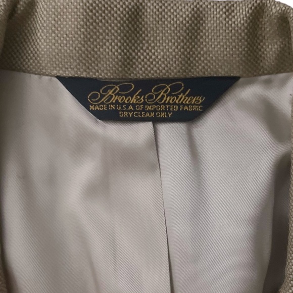 Brooks Brothers Mens Tan  Silk Blend Blazer Lightweight Double Button sz L - Picture 11 of 16